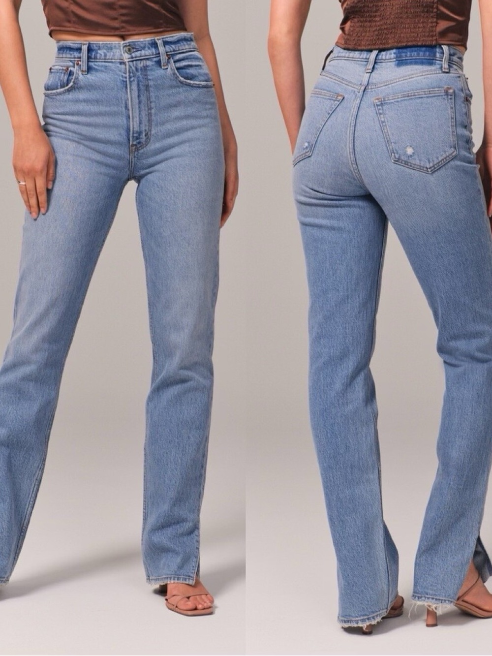 Abercrombie & Fitch Light Wash 90s High-Rise Straight Leg Jeans